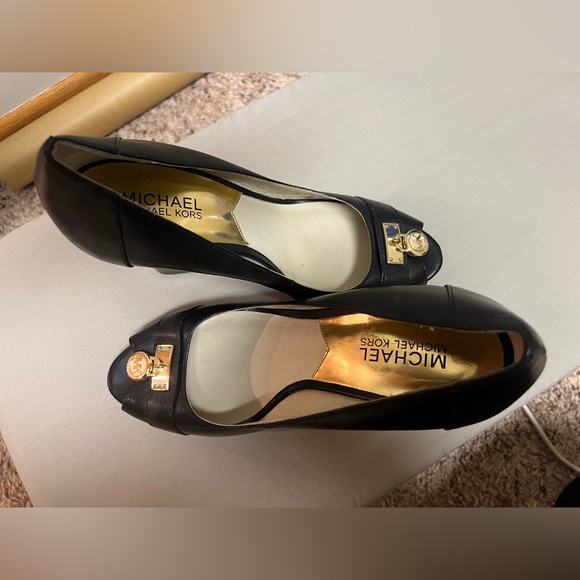 Michael Kors Hamilton Wedges with Gold Lock Accent - Picture 5 of 6